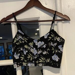American Eagle Outfitters Spaghetti Strap Crop Floral Bra Top